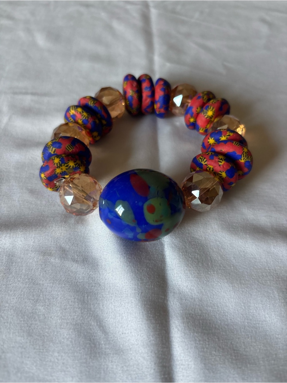 Colorful Beaded Stretch Bracelet - multicolor